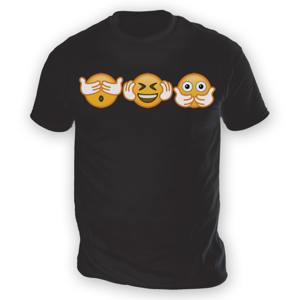 No Evil Emoji Mens T Shirt X13 Colours Gift Funny Meme Idiom